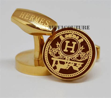 hermes cufflinks gold plated